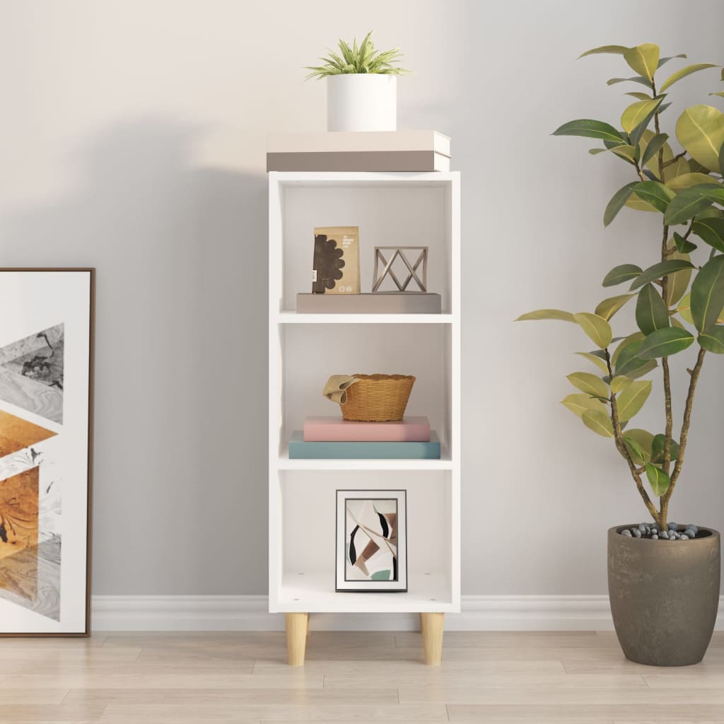 Aparador De Madera Contrachapada Blanco 34,5x32,5x90 Cm / Vetonek_1