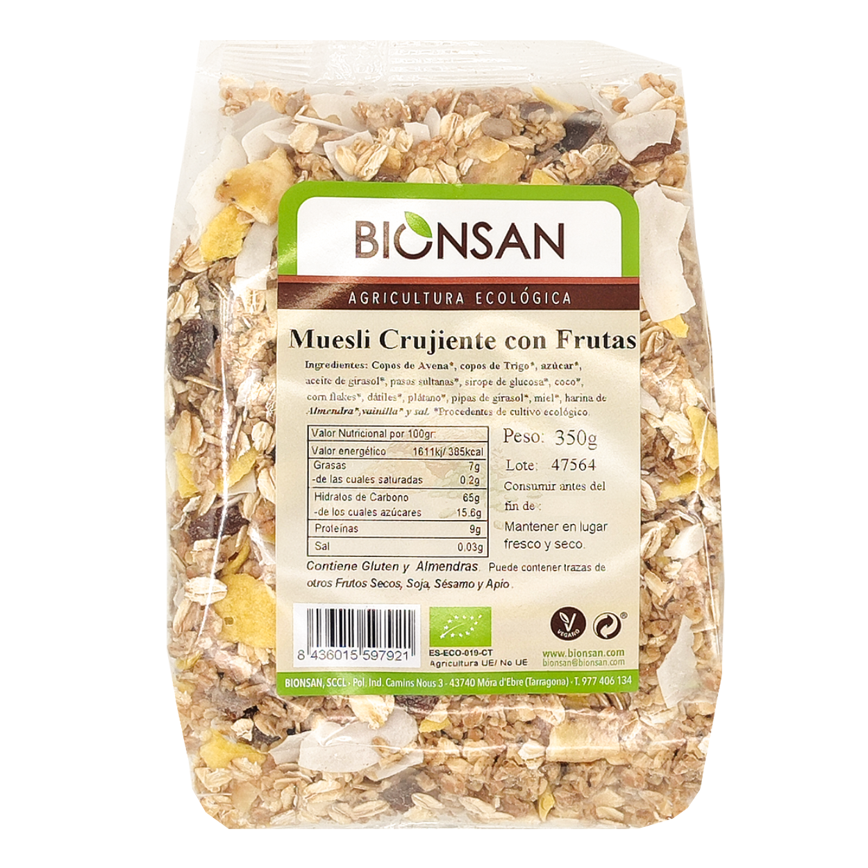 Muesli Crujiente Con Frutas Eco Bionsan 350gr_0