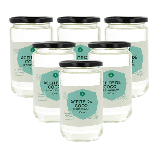 Pack 6x Óleo de Coco Desodorizado ECO Planeta Huerto 500 ml