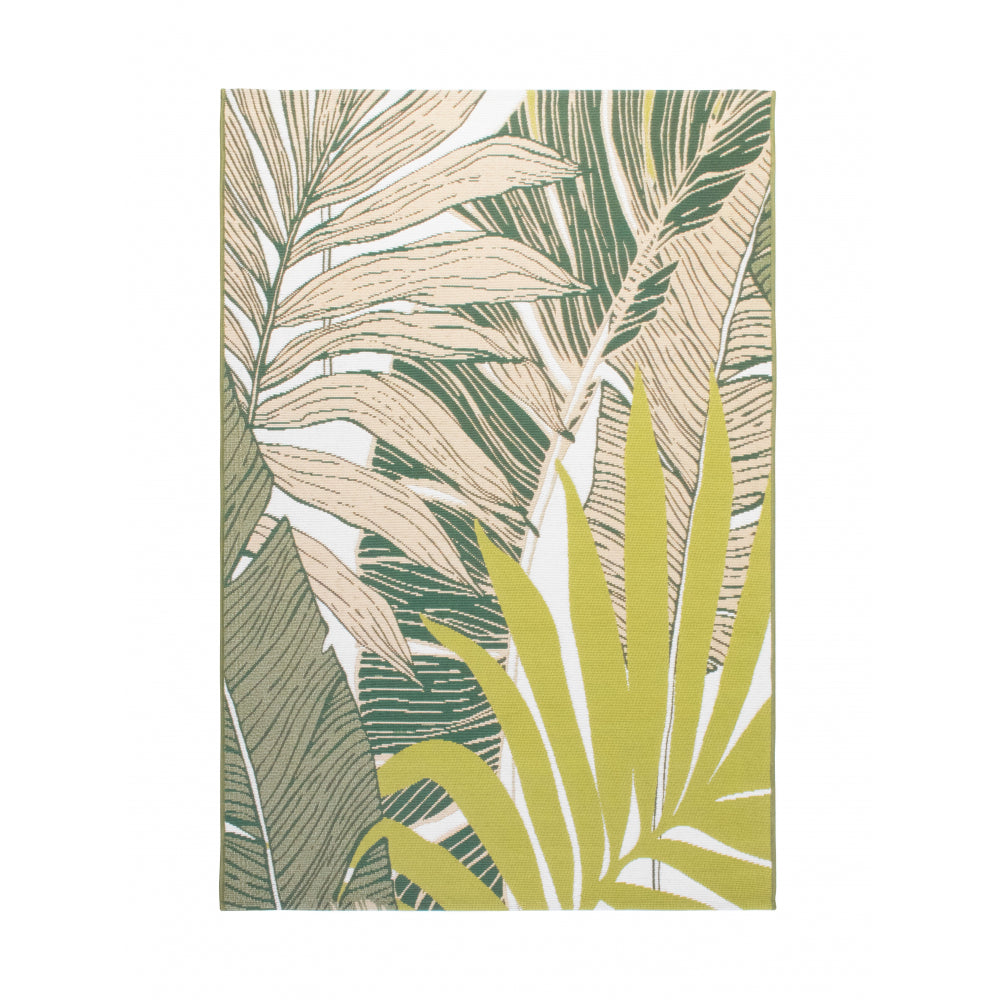 Alfombra Salón, Dormitorio, Cocina Yute Efecto Tropical Foliage Patterns Verde/beige 100x150cm- Decoración- Mobiliario Hogar_0