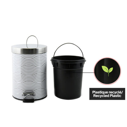 Basura Metal 3l Wave Gris