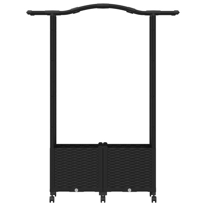 Cama Elevada Con Trellis Y Techo Negro 125 X 40 X 144 Cm Pp_3