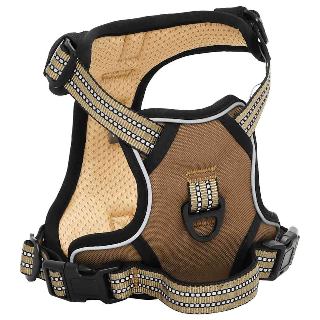 Arnés Para Perros Con Bandas Reflectantes Ajustables Marrón L_2