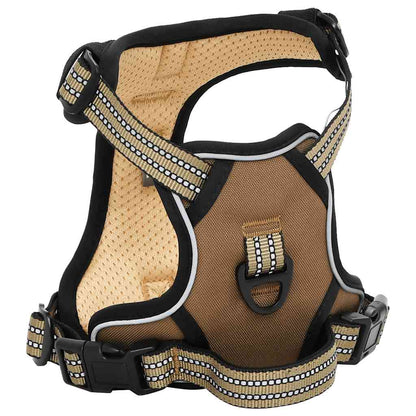 Arnés Para Perros Con Bandas Reflectantes Ajustables Marrón L_2