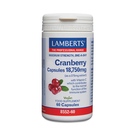 Cranberry 18.750 mg, Lamberts, 60 cápsulas