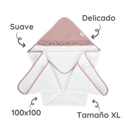 Maxicapa De Baño Para Bebés Cotton Color Gris_4