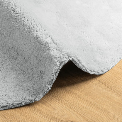 Alfombra De Pelo Corto Suave Lavable Huarte Gris Ø 120 Cm / Vetonek_3