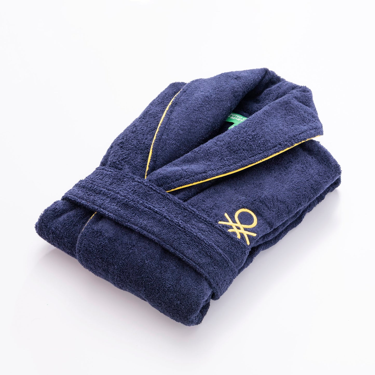 Albornoz S/m 420gsm 100% Algodon C/ Logo Bordado Azul Marino Core Benetton_1