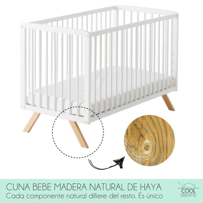 Cuna De Bebé Nuru Estilo Nórdico Infantil, Con Kit Colecho, Colchón Morfeo Y Ropa De Cama 100% Algodón_2