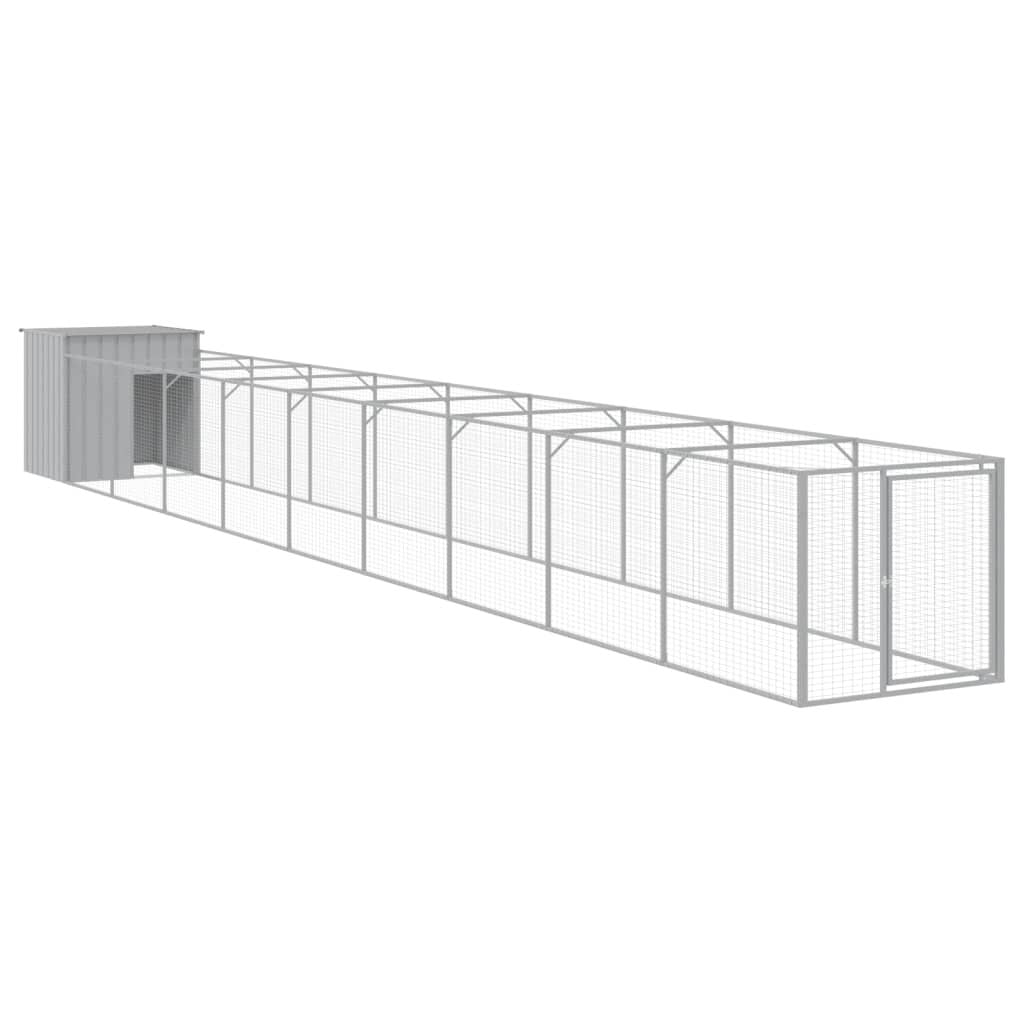 Vidaxl Caseta Perro Corral Acero Galvanizado Gris Claro 110x1017x110cm_0