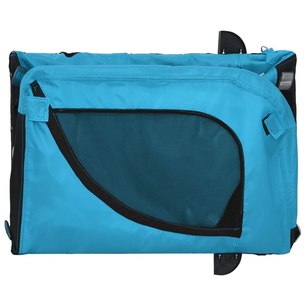 Remolque De Bicicleta Mascotas Hierro Tela Oxford Azul Negro_5