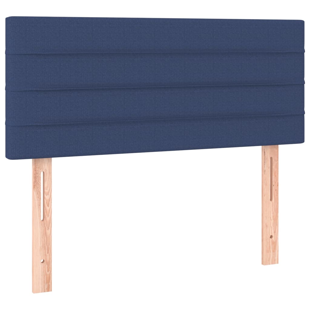 Cama Box Spring Con Colchón Y Led Tela Azul 90x190 Cm / Vetonek_4