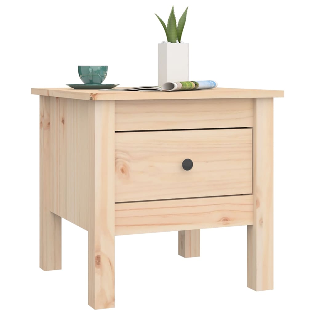 Mesa Auxiliar 2 Unidades De Madera Maciza De Pino 40x40x39 Cm_4