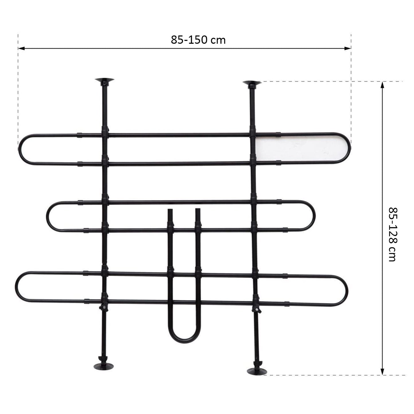 Pawhut Separador Coche Reja Separadora Universal Perros Seguridad Acero Maletero_2