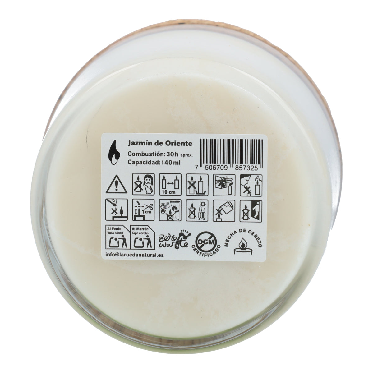 Vela vaso perfumada 100% Cera de Soja Jazmín de Oriente CanVela