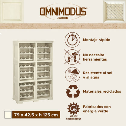 6 Estantería De Almacenamiento Modular Con Estante Para 72 Botellas Gris