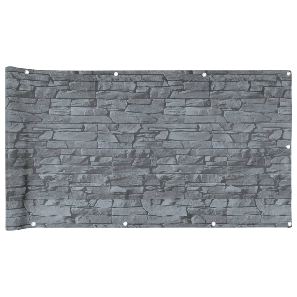 Pantalla De Privacidad De Balcón Pvc Look Piedra Gris 1000x75cm / Vetonek_5