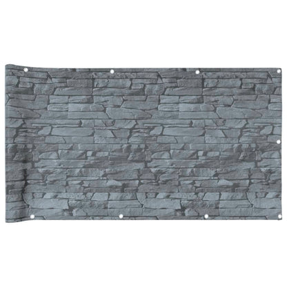 Pantalla De Privacidad De Balcón Pvc Look Piedra Gris 1000x75cm / Vetonek_5