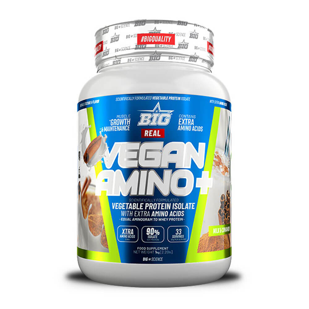 Real Vegan Amino+ - 1kg - Leche Merengada - Proteína Vegetal - Big_0
