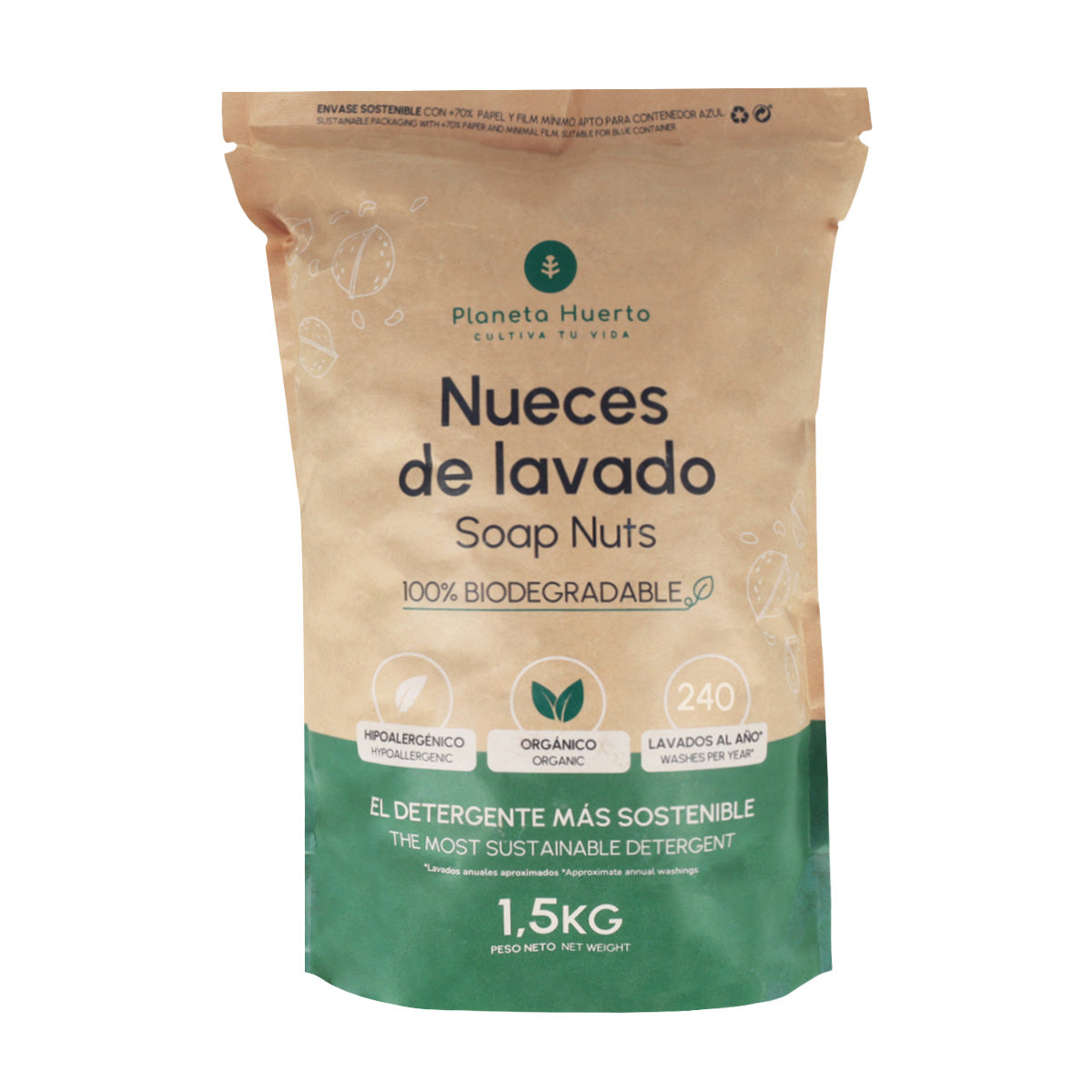 Nozes para Lavar Planeta Huerto 1,5 kg