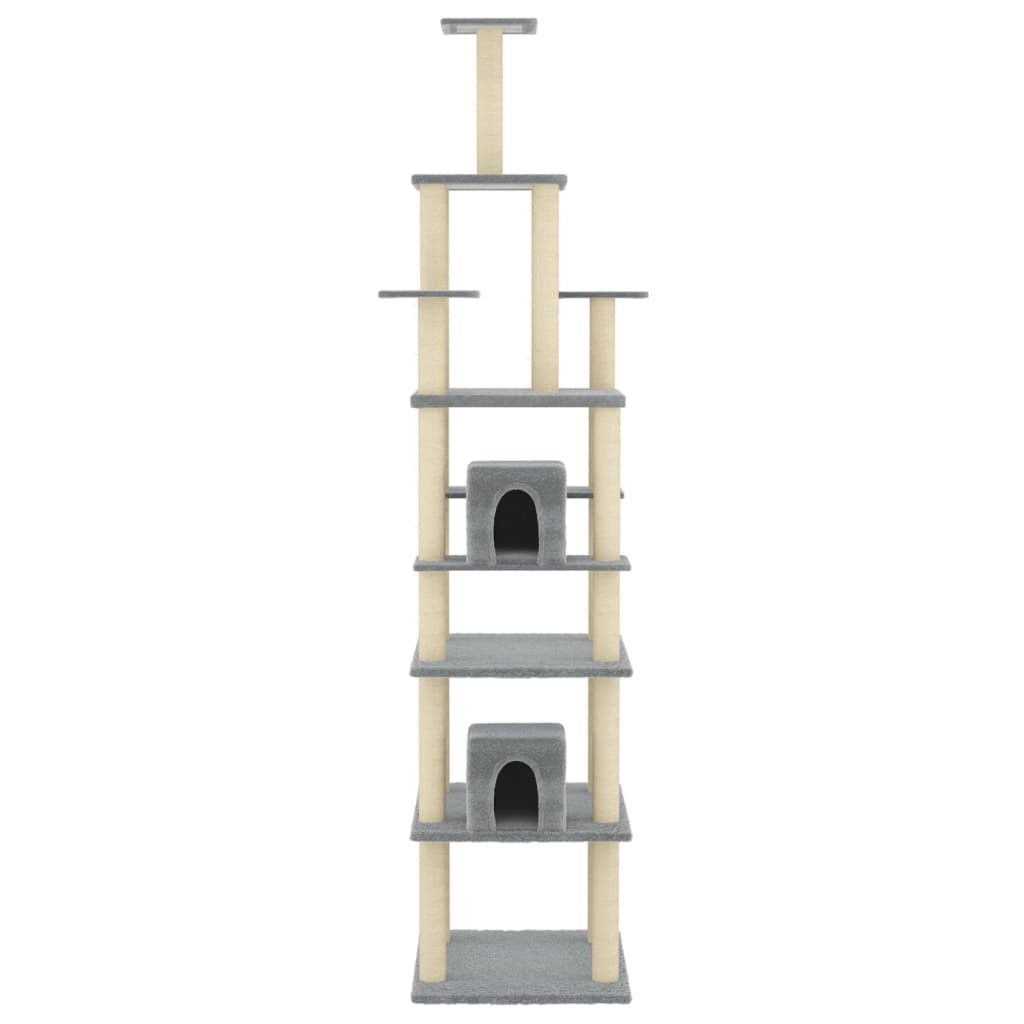 Vidaxl Rascador Para Gatos Con Postes De Sisal Gris Claro 216 Cm_3