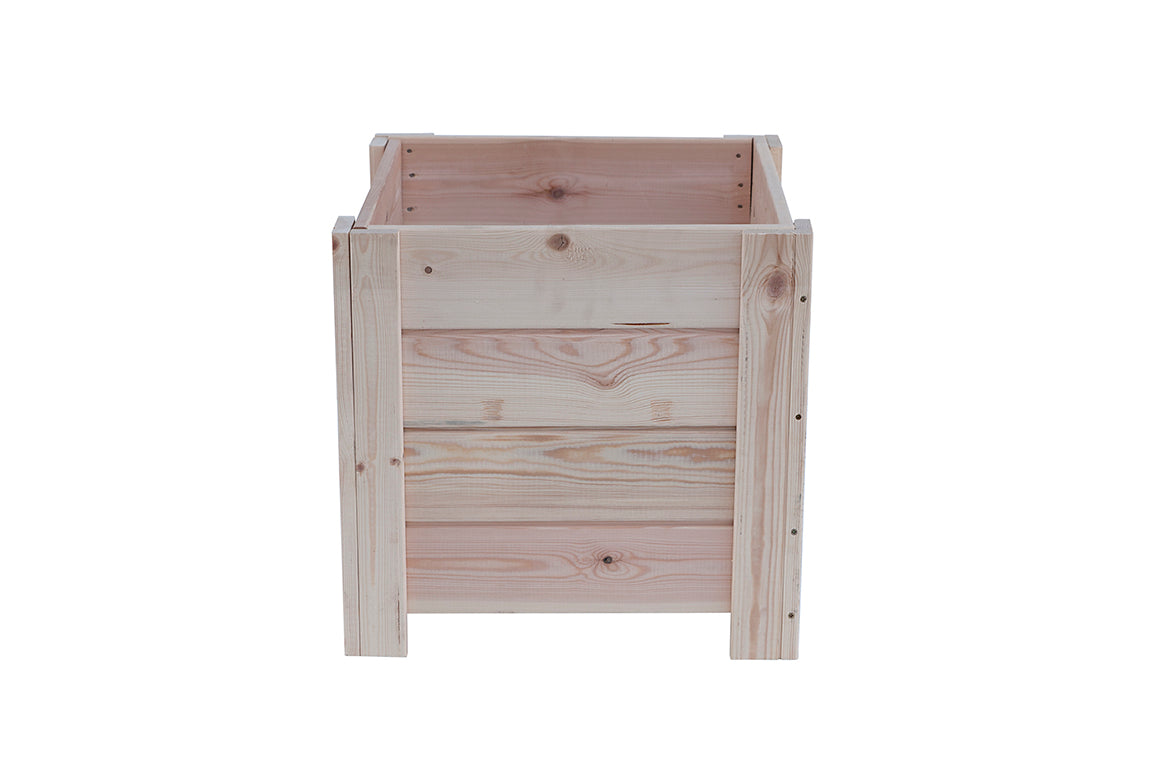 Macetero Elche Cuadrado De Madera Natural De 50 X 50 X 47 Cm 75l Para Interior, Incluye Bolsa Geotextil_1