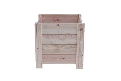 Macetero Elche Cuadrado De Madera Natural De 50 X 50 X 47 Cm 75l Para Interior, Incluye Bolsa Geotextil_1