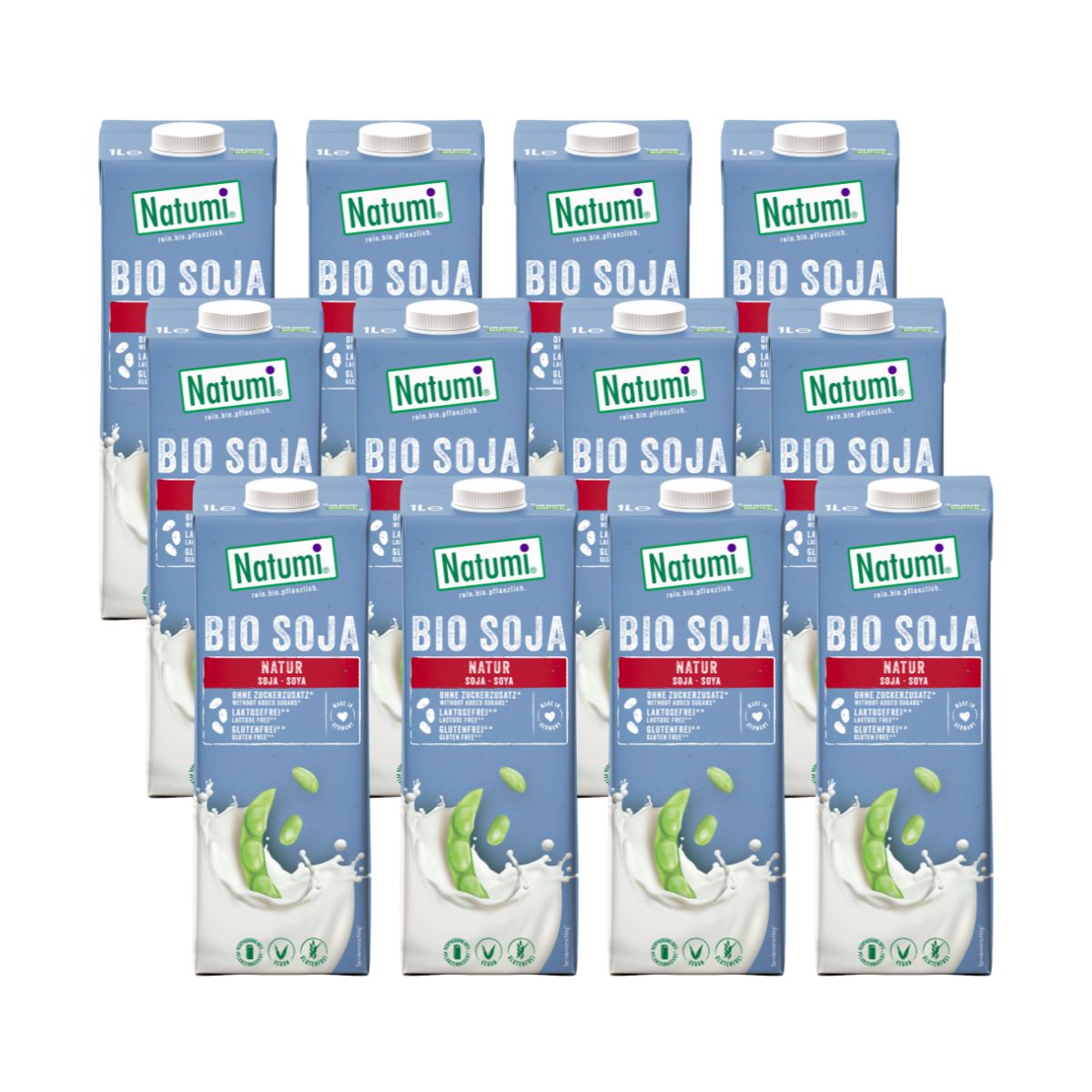Pack 12 L Bebida Biológica de Soja Natumi