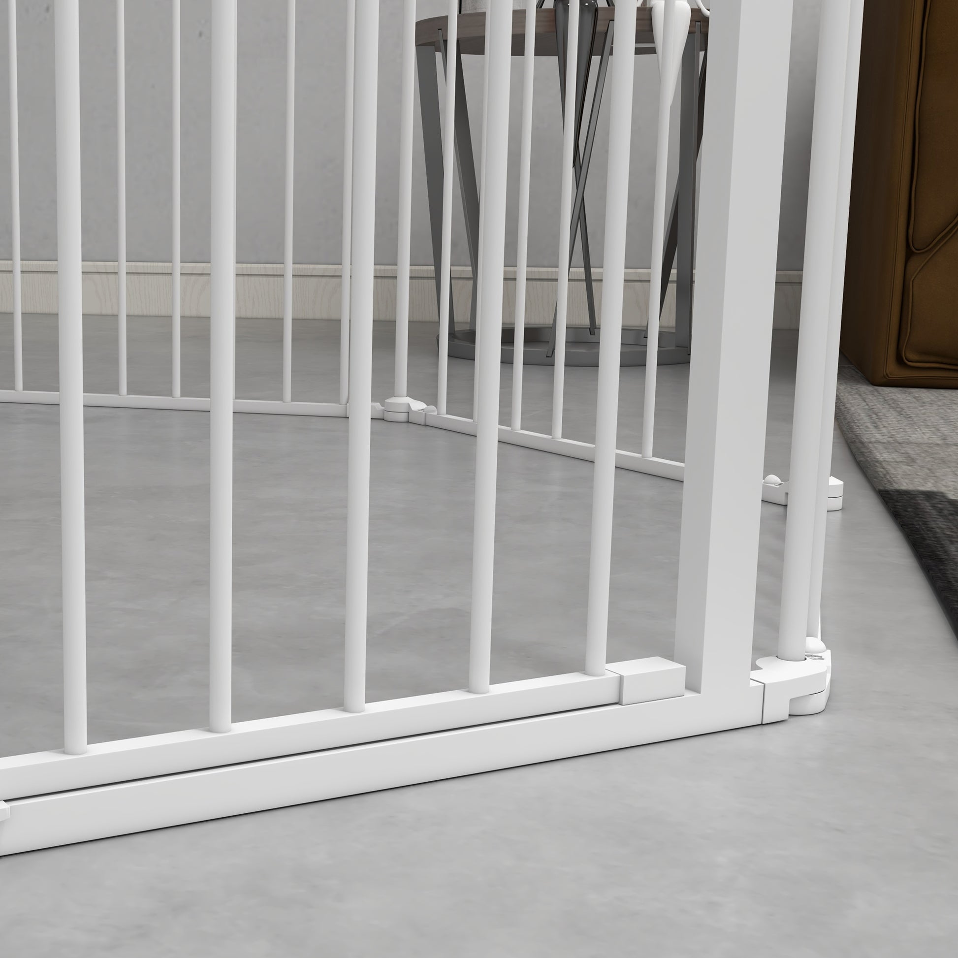 Pawhut Parque Para Perros De 8 Paneles 64x90 Cm Con Doble Cerradura Blanco_4