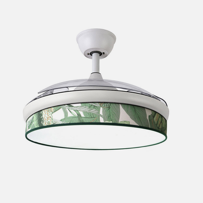 Ventilador Dc Moda 72w Blanco/hoja Verde 108d 3aspas 7200lm 3000k,4000k,6000k Remoto+memoria+temporizador_2