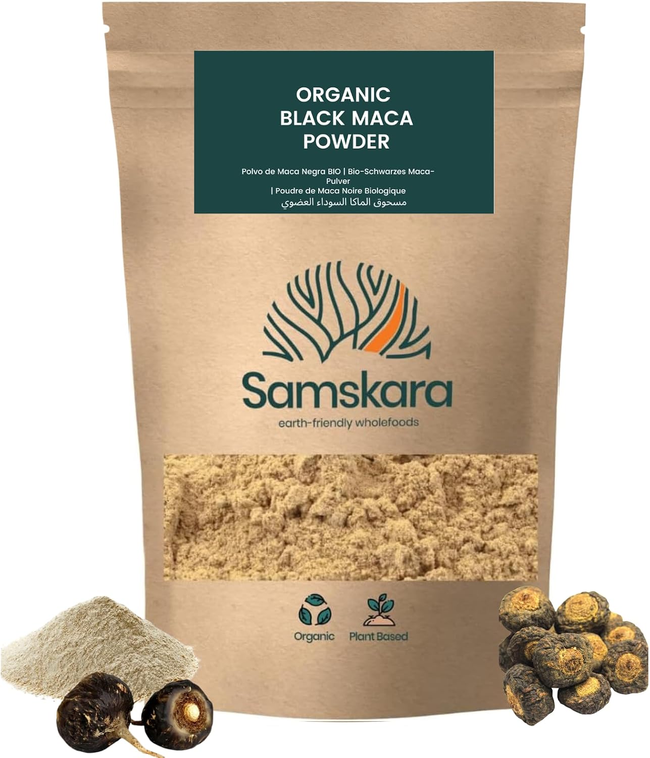 Maca Negra En Polvo Bio - 500g | Superalimento Ecológico Vegano Para Batidos, Smoothies Y Zumos, Sin Azúcares Añadidos_0