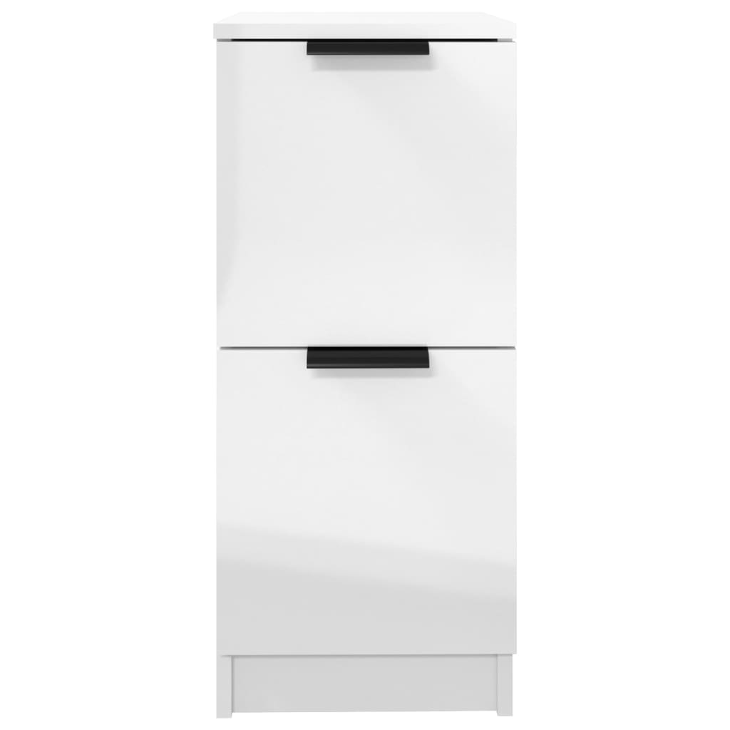 Aparador De Madera Contrachapada Blanco Brillante 30x30x70 Cm / Vetonek_3
