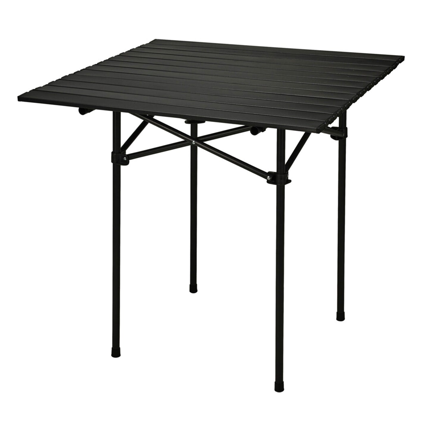Well Home Mesa Plegable En Metal Color Negro 70x70x69cm_0