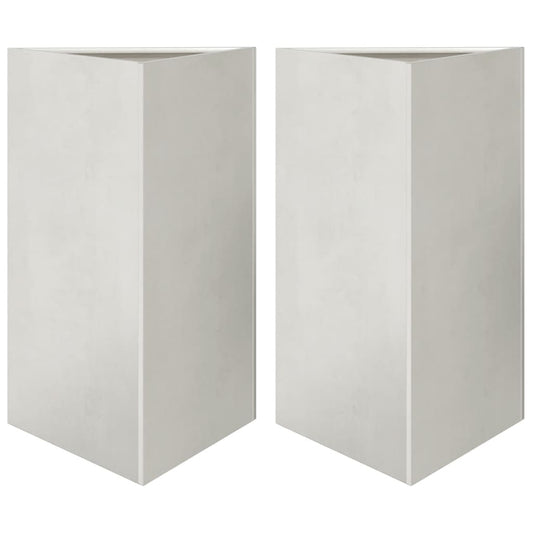 Jardineras Triangulares 2 Uds Acero Inoxidable 50x43x75 Cm_0