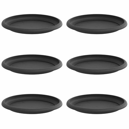 Bandeja Redonda Para Flores 6 Uds. Negro Ø 19 X 2 Cm Plástico_0