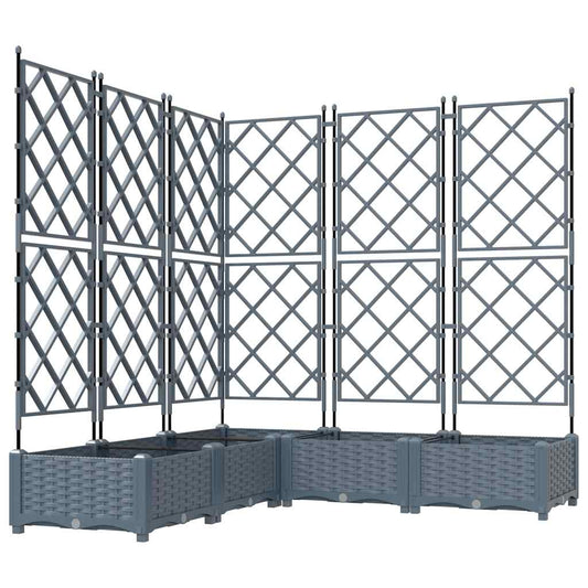 Macetero De Jardín 5 Uds. Gris Claro 120 X 120 X 125,5 Cm Pp_0