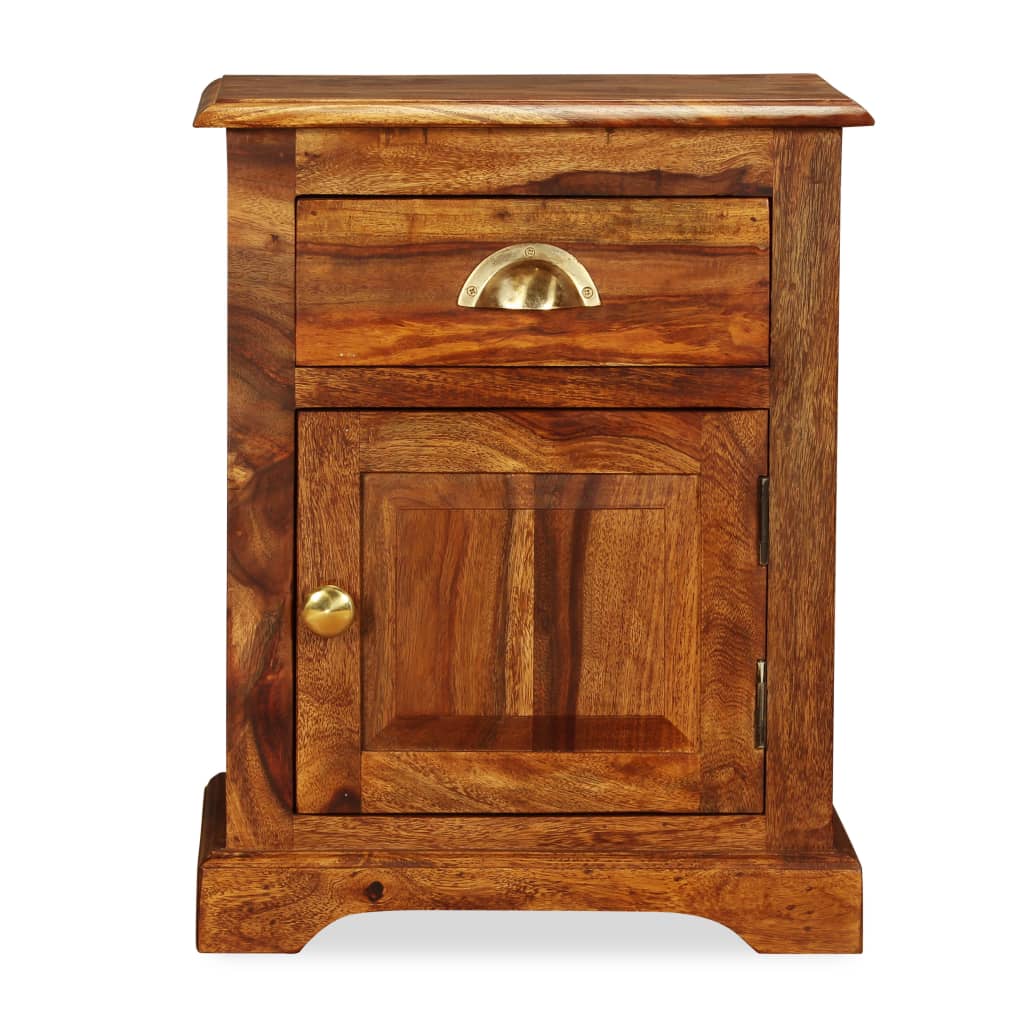 Mesita De Noche De Madera Maciza De Sheesham 40x30x50 Cm_0