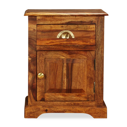 Mesita De Noche De Madera Maciza De Sheesham 40x30x50 Cm_0