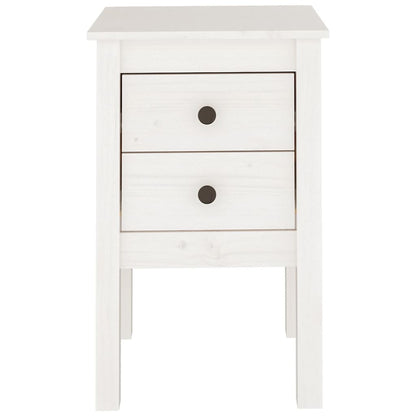 Mesitas De Noche 2 Uds Madera Maciza Pino Blanco 40x35x61,5 Cm_4