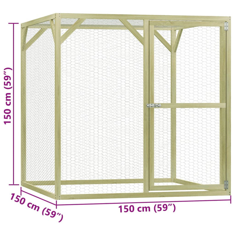Vidaxl Jaula Gallinero Madera Impregnada De Pino 1,5x1,5x1,5 M_5