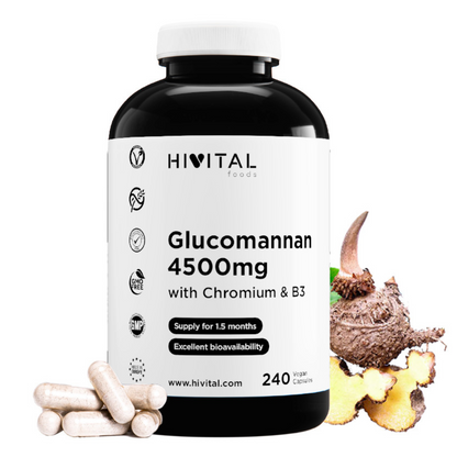 Glucomanano 4500 mg Hivital 240 cápsulas vegan