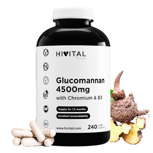 Glucomanano 4500 mg Hivital 240 cápsulas vegan