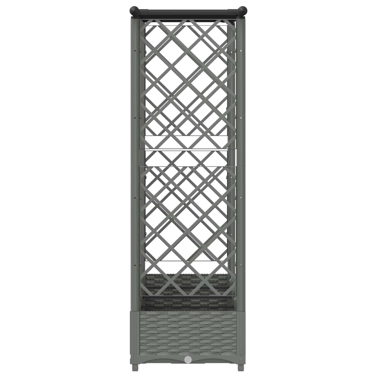 Cama Elevada Con Trellis Y Techo Gris Claro 202,5 X 40 X 121 Cm_3