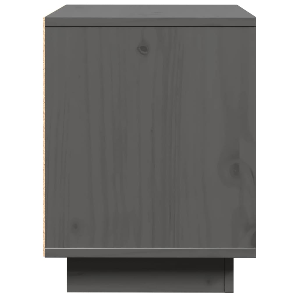 Mesitas De Noche 2 Uds Madera Maciza De Pino Gris 40x30x40 Cm_3
