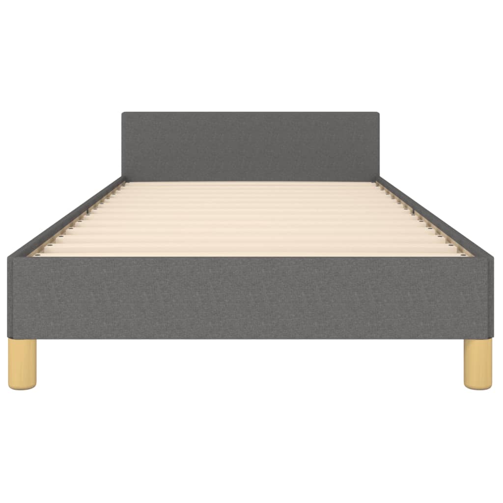 Estructura De Cama Con Cabecero De Tela Gris Oscuro 90x190 Cm / Vetonek_5
