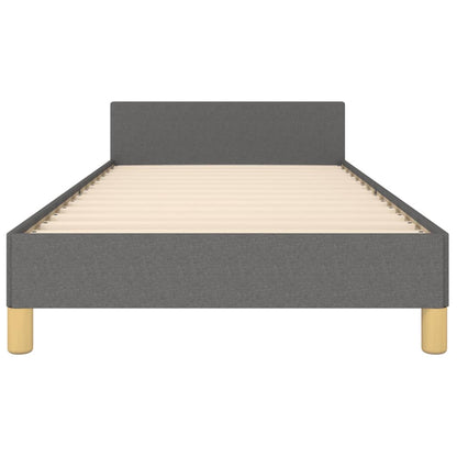 Estructura De Cama Con Cabecero De Tela Gris Oscuro 90x190 Cm / Vetonek_5
