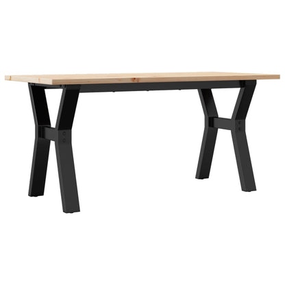 Mesa De Centro Marco Y Madera Maciza Pino Y Acero 90x40x35 Cm_0