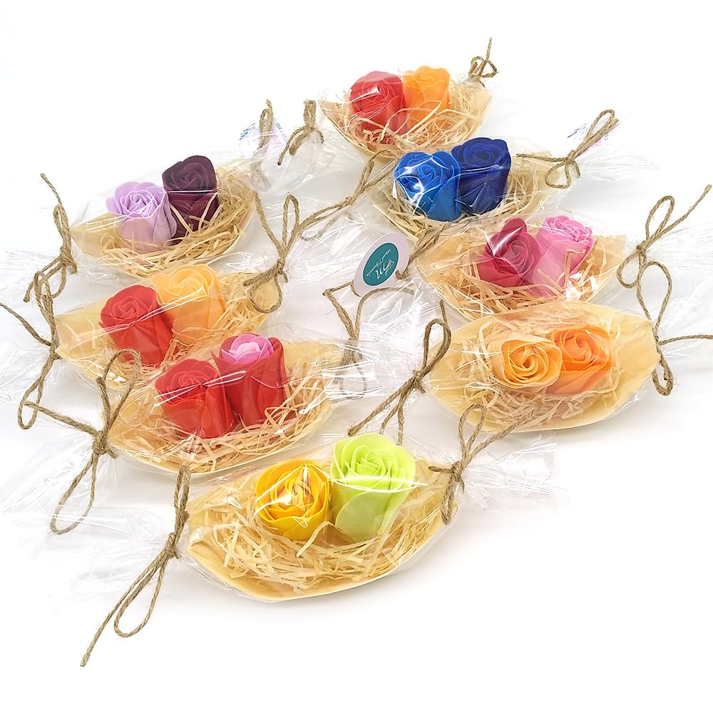 10 Barcas Con Flores Para Regalo Invitados (surtido) - Rosas De Jabón Para Baño Aromático. Detalle Original Para Eventos_0