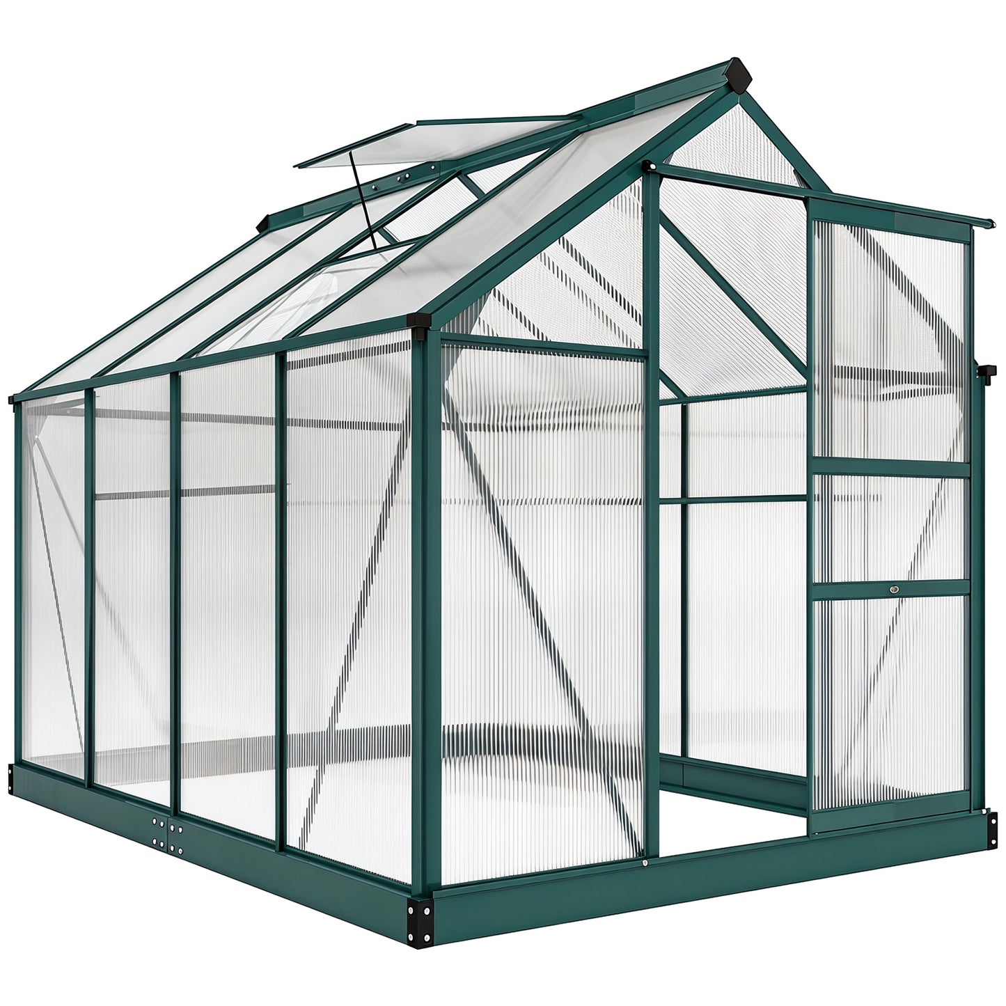Outsunny Invernadero De Jardín 2x2,5m Policarbonato Aluminio Protección Uv30_0