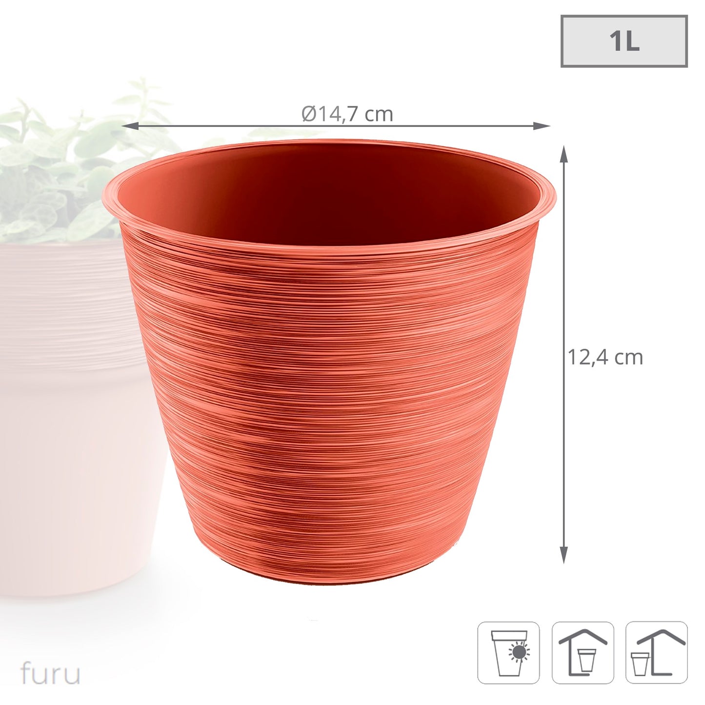 Maceta Furu 1l., Dimensiones (mm) 147x147x124, Color Cobre_2